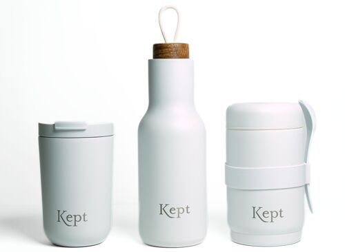 Kept Bundle - Water Bottle, Travel Mug & Food Jar x 3 - Chalk