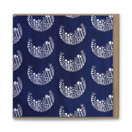 FPCP117 Wild Midnight Blue Pattern Greetings Card