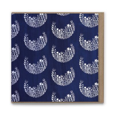 FPCP117 Wild Midnight Blue Pattern Greetings Card