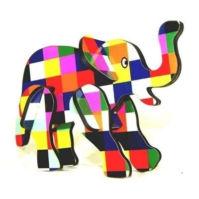 3D multi-colored wooden puzzle Elephant