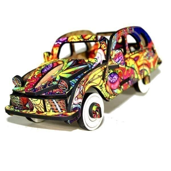 2cv mehrfarbiges 3D-Puzzle