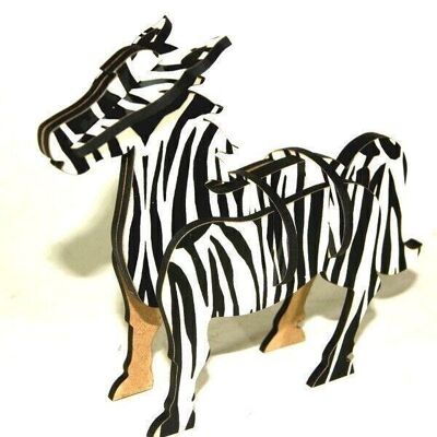 3D black and white zebra puzzle