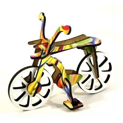 3D puzzle wood multicolored bike
