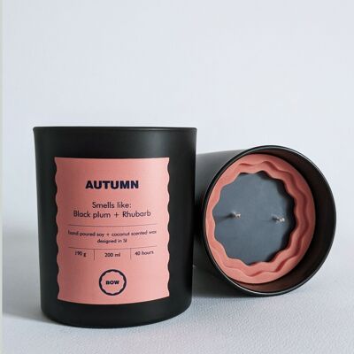 Bougie parfumée d'automne (Prune noire et Rhubarbe)