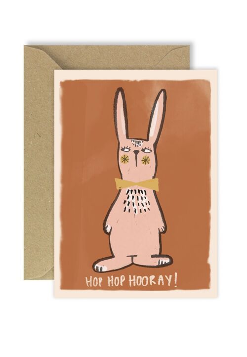 Hop hop hooray greeting card A6