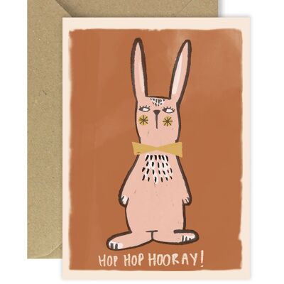 Hop hop hooray greeting card A6