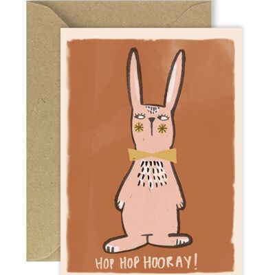 Hop hop hooray greeting card A6