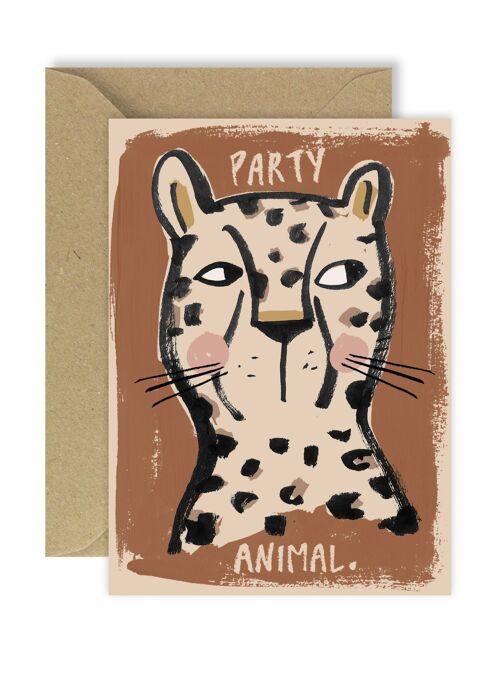 Party animal greeting card A6