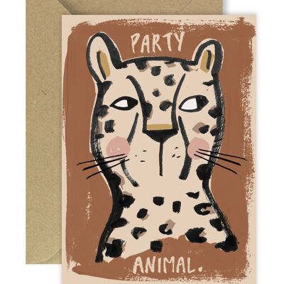 Party animal greeting card A6