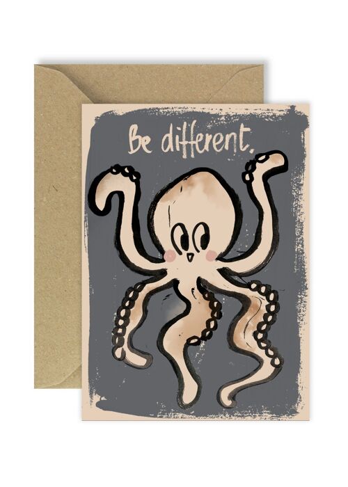 Be different greeting card A6