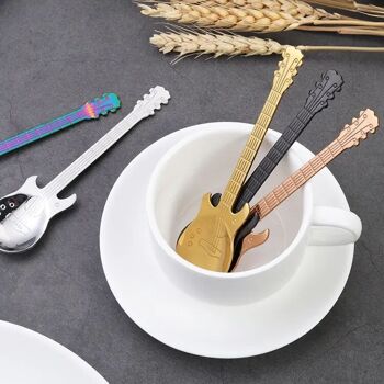 Cuillère Guitare - 4 coloris disponibles - Thé, Café, Dessert 2