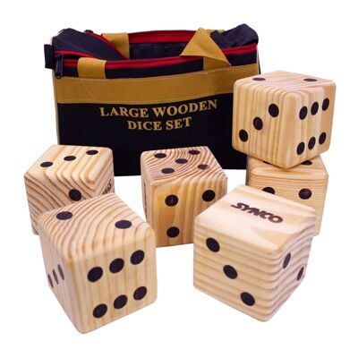 Outdoor garden game dice XXL made of wood - fun for young and old - 2911
