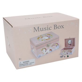 GICO boîte à musique pour enfants boîte à bijoux pour filles boîte à bijoux rose, licorne - mélodie : Le Lac des Cygnes - 92059 3