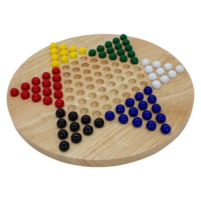 GICO wooden Chinese checkered game XL - the board game for the whole family, stable design. Well-known board game game for young and old -7960