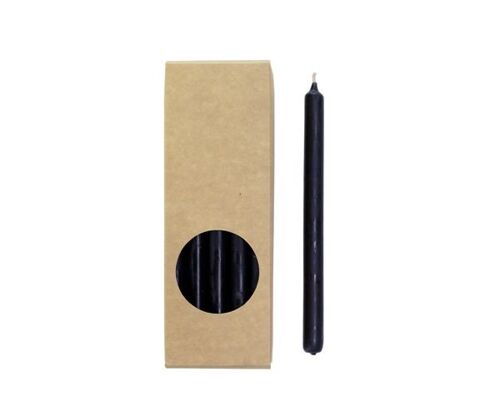 Cactula pencil dinner candles in gift box 20 pcs 1.2 x 17 cm color Black