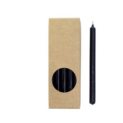Cactula-Bleistiftkerzen in Geschenkbox, 20 Stück, 1,2 x 17 cm, Farbe Schwarz