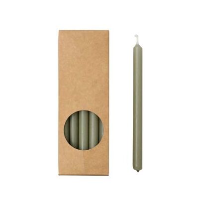 Cactula-Bleistiftkerzen in Geschenkbox, 20 Stück, 1,2 x 17 cm, Farbe Eukalyptys