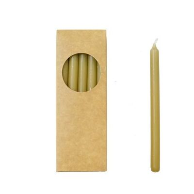 Cactula pencil dinner candles in gift box 20 pcs 1.2 x 17 cm color Hay