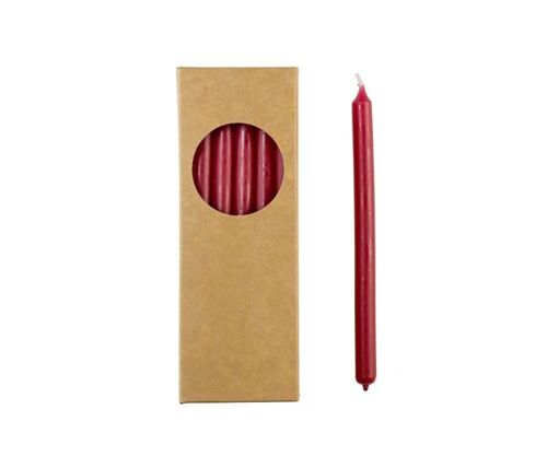 Cactula pencil dinner candles in gift box 20 pcs 1.2 x 17 cm color Red