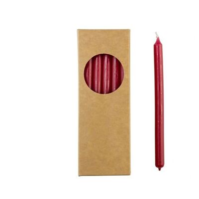 Cactula-Bleistiftkerzen in Geschenkbox, 20 Stück, 1,2 x 17 cm, Farbe Rot