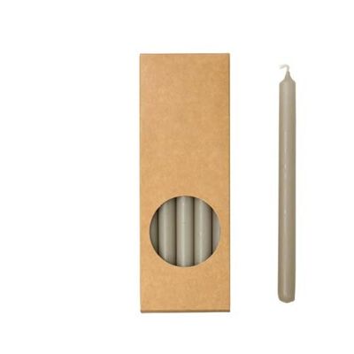 Cactula Bleistiftkerzen in Geschenkbox, 20 Stück, 1,2 x 17 cm, Farbe Leinen