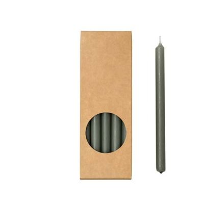 Cactula-Bleistiftkerzen in Geschenkbox, 20 Stück, 1,2 x 17 cm, Farbe Stein