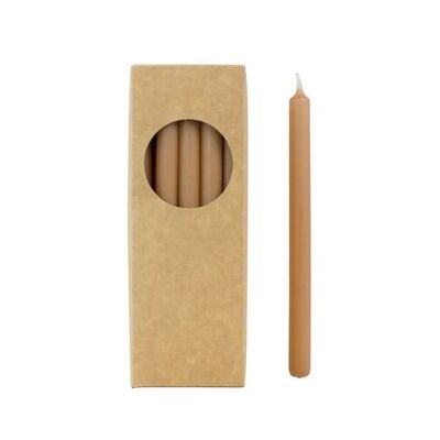 Bougies de dîner en forme de crayon Cactula dans une boîte cadeau 20 pièces 1,2 x 17 cm couleur Caramel
