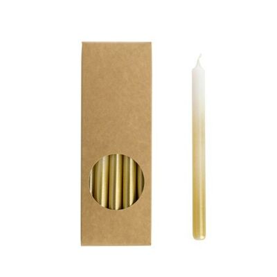 Cactula Bleistiftkerzen in Geschenkbox, 20 Stück, 1,2 x 17 cm, Farbe Weißgold