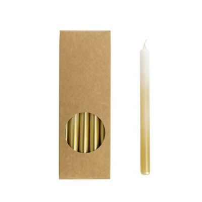 Candele da cena Cactula Pencil in confezione regalo 20 pz 1,2 x 17 cm colore Bianco Oro