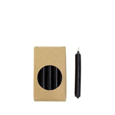 Velas tipo lápiz Cactula en caja de regalo 20 piezas 1,2 x 10 cm color Negro