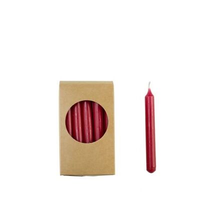 Bougies de dîner en forme de crayon Cactula dans une boîte cadeau 20 pièces 1,2 x 10 cm couleur Rouge