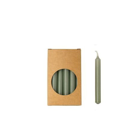 Cactula-Bleistiftkerzen in Geschenkbox, 20 Stück, 1,2 x 10 cm, Farbe Eukalyptys