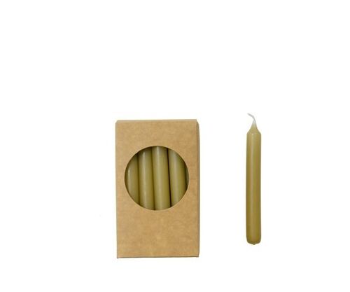 Cactula pencil dinner candles in gift box 20 pcs 1.2 x 10 cm color Hay