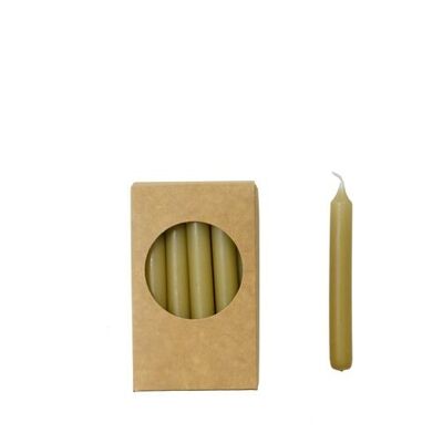 Cactula pencil dinner candles in gift box 20 pcs 1.2 x 10 cm color Hay