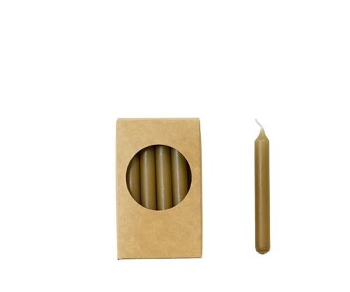 Cactula pencil dinner candles in gift box 20 pcs 1.2 x 10 cm color Camel