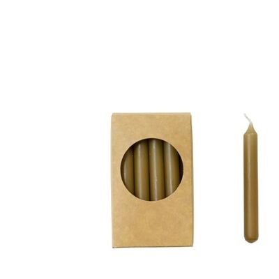 Cactula-Bleistiftkerzen in Geschenkbox, 20 Stück, 1,2 x 10 cm, Farbe Kamel