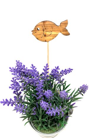 Bouchon fleur poisson ou coeur en guise de remerciement en bois d'olivier 2