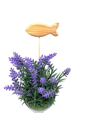 Bouchon fleur poisson ou coeur en guise de remerciement en bois d'olivier 3