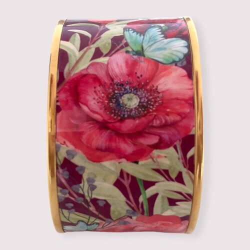 Bracelet Manchette "Le Jardin de Coquelicots"