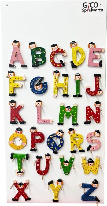 Lettres de clown en bois A-Z - présentoir avec 200 pièces pour la décoration de chambre d'enfant avec nom - 7360 2