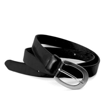 Ceinture en cuir. AV QM1 NOIR 25 mm. 2