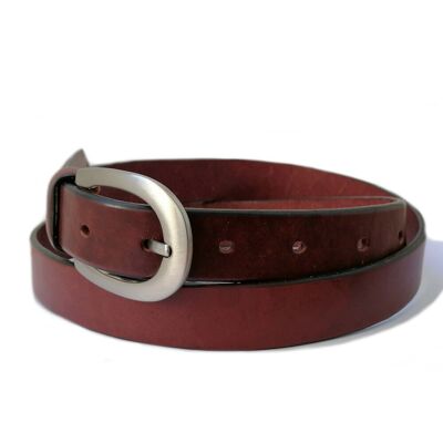 Ceinture en cuir. AV QH1 MARRON 35 mm.