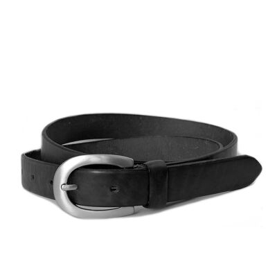 Leather belt. AV QH1 BLACK 35 mm.