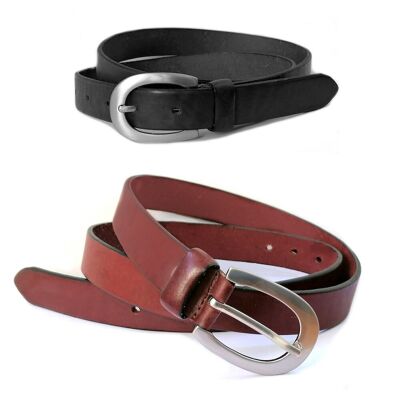 PACK of 6 Leather belt.   AV QM1 BROWN and AV QM1 BLACK 25 mm.