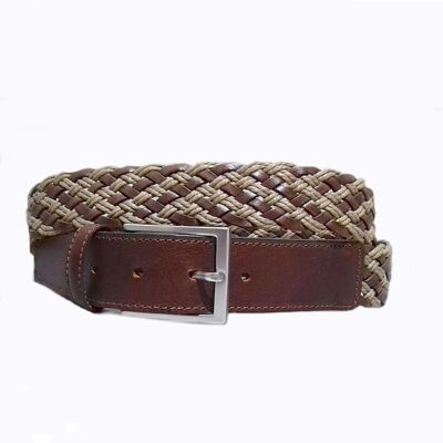 Ceinture en cuir tressé. AV TZ1.