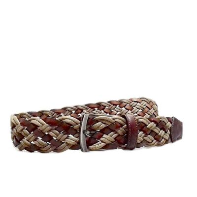 PACK of 6 Braided Leather Belt.   AV TZ2.