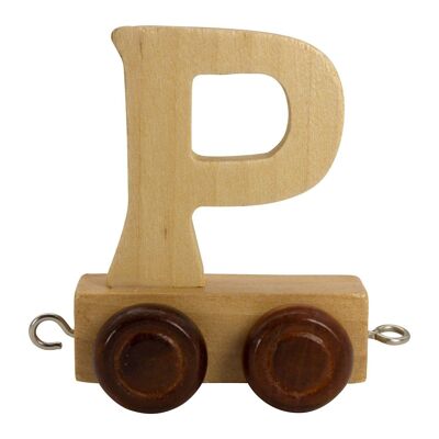Letters train made of wood A-Z, locomotive, wagon, 5.5 cm - 7373 P