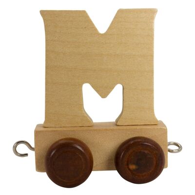 Train de lettres en bois A-Z, locomotive, wagon, 5,5 cm - 7373 M