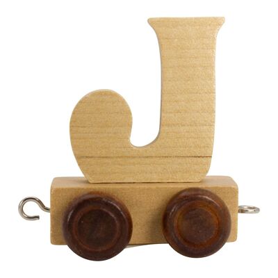 Letters train made of wood A-Z, locomotive, wagon, 5.5 cm - 7373 J