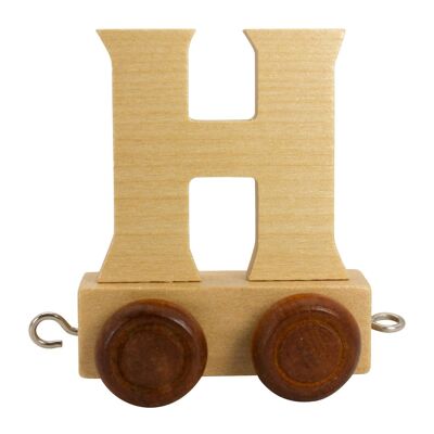 Letters train made of wood A-Z, locomotive, wagon, 5.5 cm - 7373 H